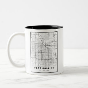 Caneca De Café Em Dois Tons Mapa de Fort Collins