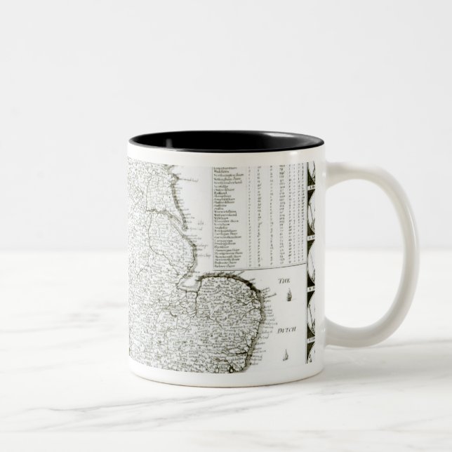 Caneca De Café Em Dois Tons Mapa de Inglaterra e de Wales, 1644 (Direita)