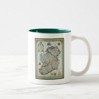 Caneca De Café Em Dois Tons Mapa de Ireland - mapa histórico de Eire Erin do
