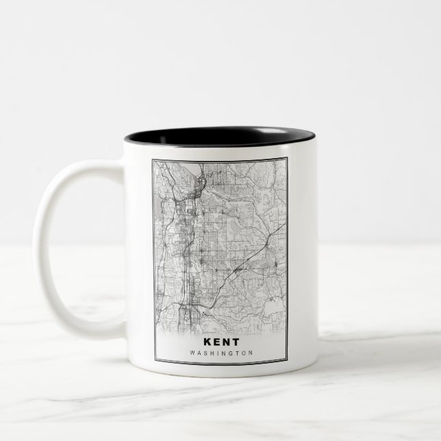 Caneca De Café Em Dois Tons Mapa de Kent (Esquerda)