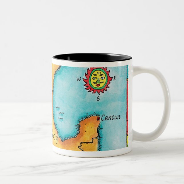 Caneca De Café Em Dois Tons Mapa de México (Direita)