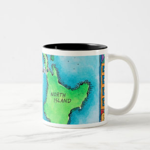 Caneca De Café Em Dois Tons Mapa de Nova Zelândia