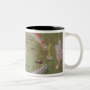 Caneca De Café Em Dois Tons Mapa de Ostia, de "Civitates Orbis Terrarum" por G