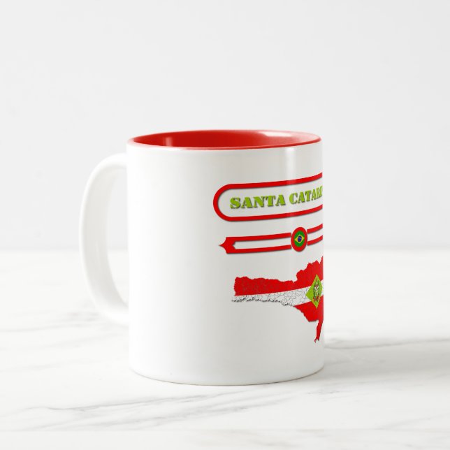 CANECA DE CAFÉ EM DOIS TONS MAPA DE SANTA CATARINA. SAMER BRASIL (Frente Esquerda)