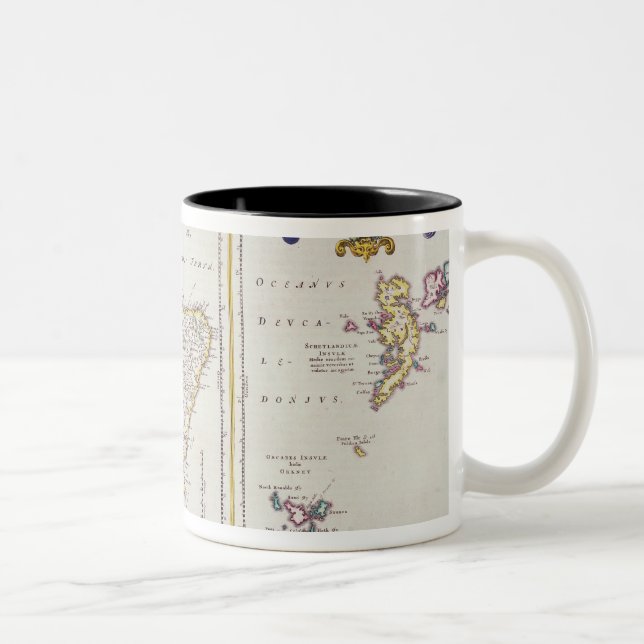 Caneca De Café Em Dois Tons Mapa de Scotland, c.1700 (Direita)