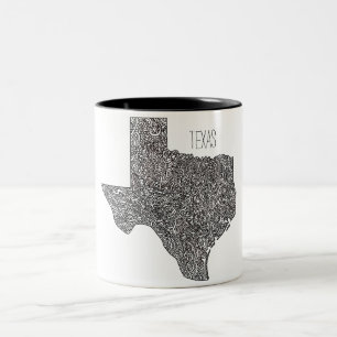 Caneca De Café Em Dois Tons Mapa de Texas