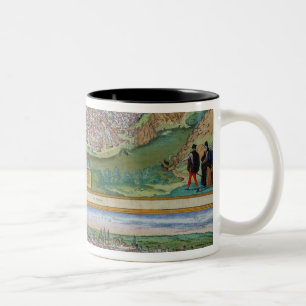 Caneca De Café Em Dois Tons Mapa de Toledo e de Valladolid, 'de Civitates Orbi