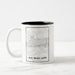 Caneca De Café Em Dois Tons Mapa do Big Bear Lake