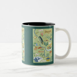 Caneca De Café Em Dois Tons Mapa do Borough Denali Mug de Dois Toneladas