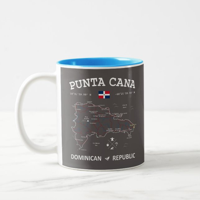 Caneca De Café Em Dois Tons Mapa do Café de Dois Toneladas (Esquerda)