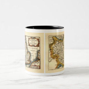 Caneca De Café Em Dois Tons Mapa do condado de Yorkshire, Inglaterra