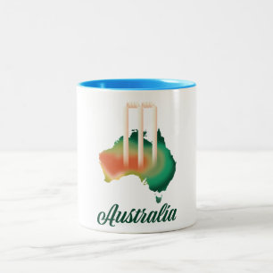 Caneca De Café Em Dois Tons Mapa do críquete da Austrália.
