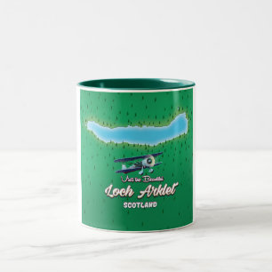 Caneca De Café Em Dois Tons mapa do Loch Arklet Escócia mapa antigo