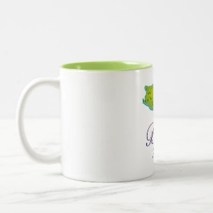 Caneca De Café Em Dois Tons Mapa do Mar Adriático, ilha de Brač, Croácia