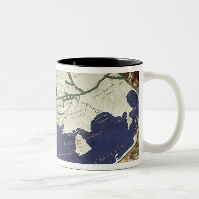 Caneca De Café Em Dois Tons Mapa do mundo conhecido, 'de Geographia (Direita)