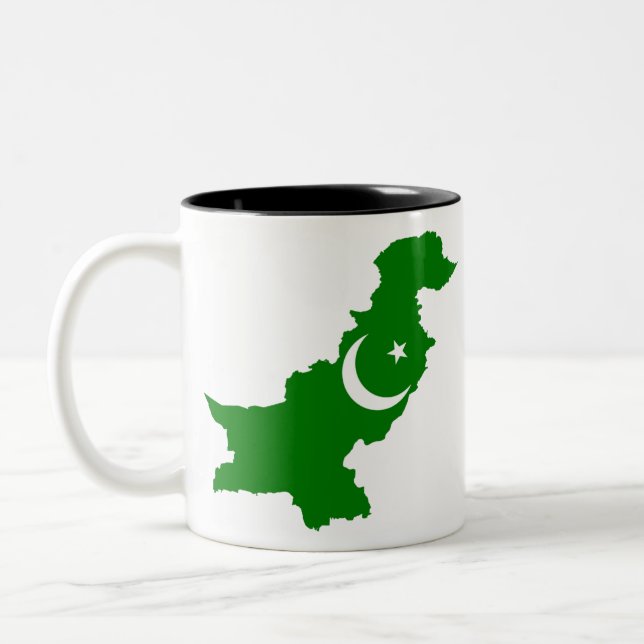 Caneca De Café Em Dois Tons Mapa do Paquistão (Esquerda)