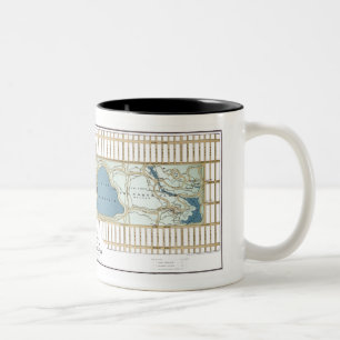 Caneca De Café Em Dois Tons Mapa do Parque Central de 1875, Nova Iorque