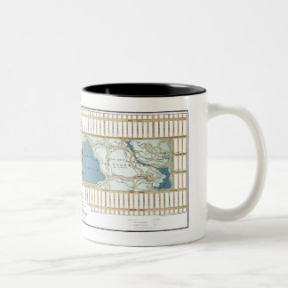 Caneca De Café Em Dois Tons Mapa do Parque Central de 1875, Nova Iorque