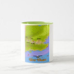 Caneca De Café Em Dois Tons Mapa do Rio Thames London