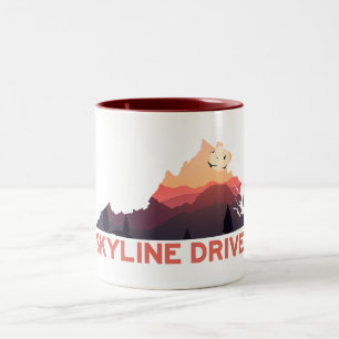 Caneca De Café Em Dois Tons Mapa do Skyline Drive Shenandoah Virginia