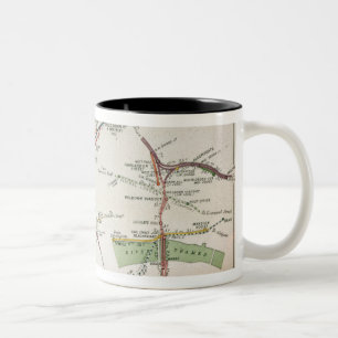 Caneca De Café Em Dois Tons Mapa do transporte de Londres, c.1915