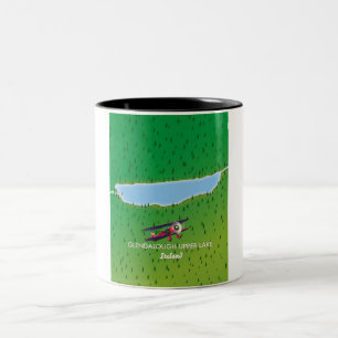 Caneca De Café Em Dois Tons Mapa do Upper Lake Ireland