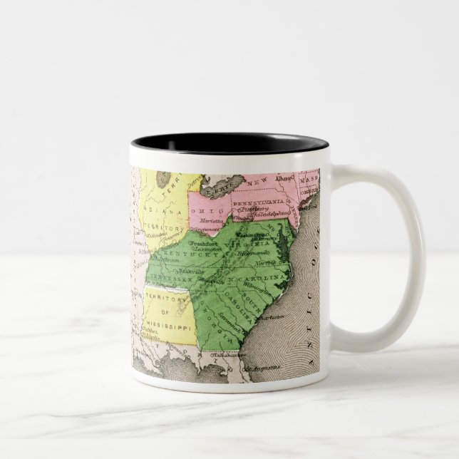 Caneca De Café Em Dois Tons Mapa dos Estados Unidos (Direita)