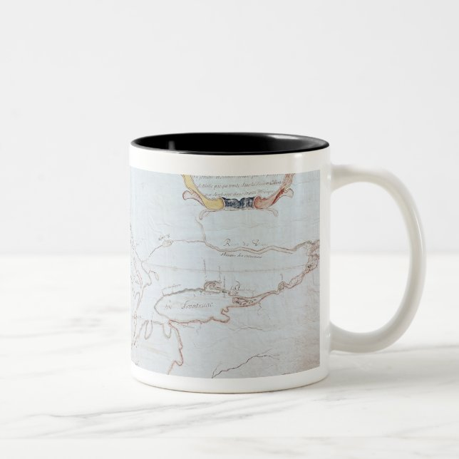Caneca De Café Em Dois Tons Mapa dos grandes lagos (Direita)