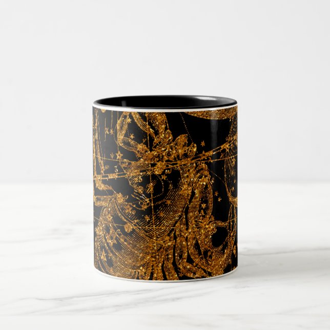 Caneca De Café Em Dois Tons Mapa Estelar Celestial Signo Astrológico Escorpião (Centro)