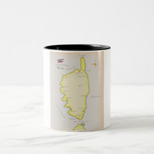 Caneca De Café Em Dois Tons Mapa ilustrado da Córsega