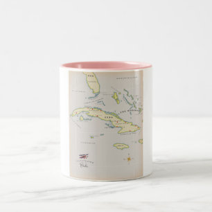Caneca De Café Em Dois Tons Mapa ilustrado de Cuba