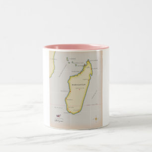 Caneca De Café Em Dois Tons Mapa ilustrado de Madagascar