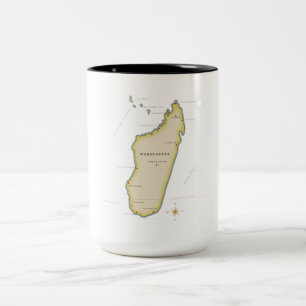 Caneca De Café Em Dois Tons Mapa ilustrado de Madagascar