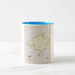 Caneca De Café Em Dois Tons Mapa ilustrado de Maiorca