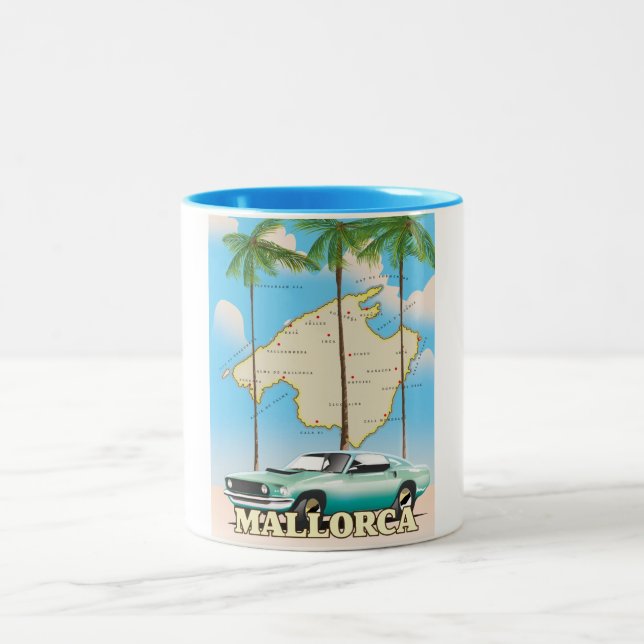 Caneca De Café Em Dois Tons Mapa ilustrado de Maiorca (Centro)