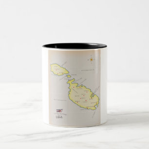 Caneca De Café Em Dois Tons Mapa ilustrado de Malta