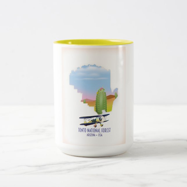 Caneca De Café Em Dois Tons Mapa nacional da Arizona florestal dos EUA (Centro)