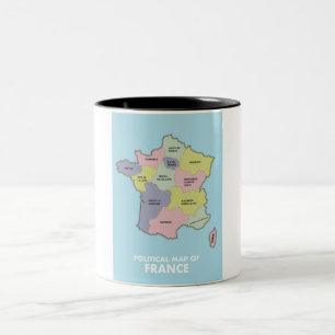 Caneca De Café Em Dois Tons Mapa político da França