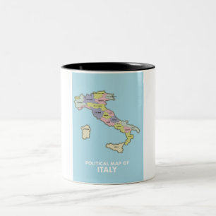 Caneca De Café Em Dois Tons Mapa político da Itália 