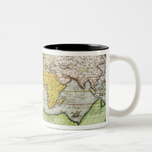 Caneca De Café Em Dois Tons Mapa que faz um mapa do senhor Francis Drake