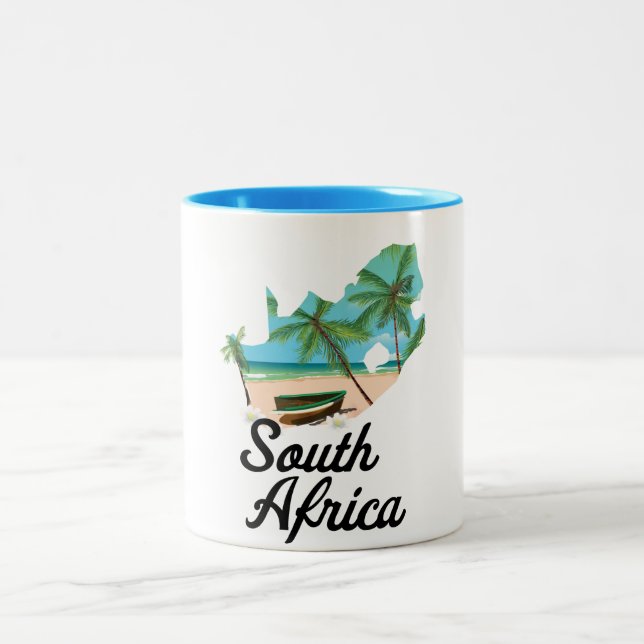 Caneca De Café Em Dois Tons Mapa sul-africano (Centro)