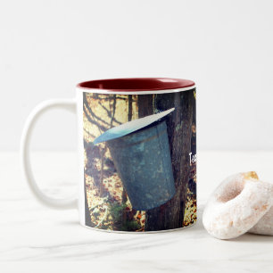 Caneca De Café Em Dois Tons Maple Syrup Sap Balde Personalizado