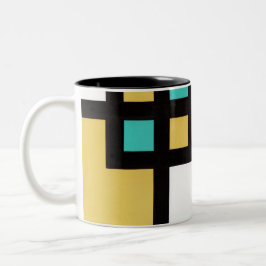 Caneca De Café Em Dois Tons mapper #4 マグカップ 幾何学 抽象画 モダン レトロ