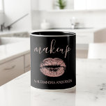 Caneca De Café Em Dois Tons Maquiagem do Glitter Dourado rosa e do Batom Spark<br><div class="desc">Cor-de-rosa-pincel - Rosa Dourada Brilhante e Maquete de café com vísceras de vísceras. O contato e a profissão da empresa podem ser alterados para serem utilizados em qualquer tipo de empresa. Entre em contato com o designer para obter itens adicionais correspondentes.</div>