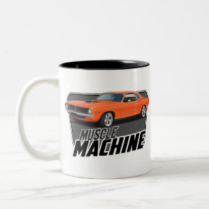 Caneca De Café Em Dois Tons Máquina alaranjada do músculo