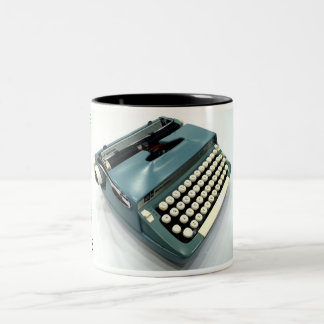 Caneca De Café Em Dois Tons Máquina de escrever esterlina super da
