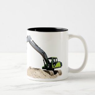 Caneca De Café Em Dois Tons Máquina escavadora verde grande impressionante #4