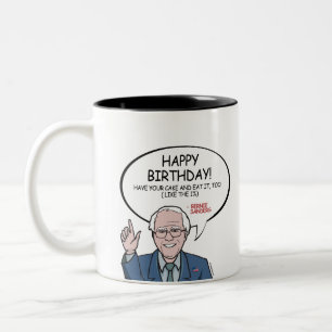 Caneca De Café Em Dois Tons Máquinas de lixar de Bernie que cumprimentam -