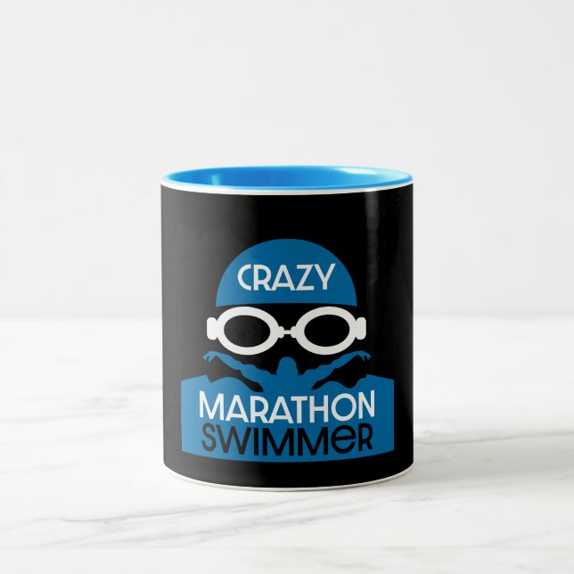 Caneca De Café Em Dois Tons Marathon Endurance Swimmer (Centro)