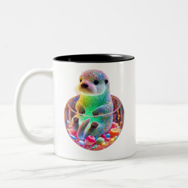 Caneca De Café Em Dois Tons Maravilhosa Sea Otter (Esquerda)